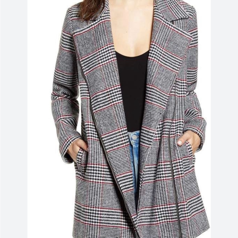 BB Dakota Black and Red Plaid Blazer